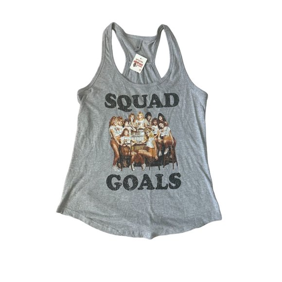 Hooters Tops - HOOTERS Squad Goals Gray Racerback Tank Top Sz S NEW